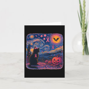 Cartão Gato Negro Van Gogh Halloween Cancer Awarene