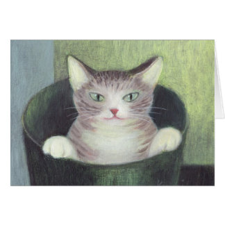 Cartão Gato no Balde