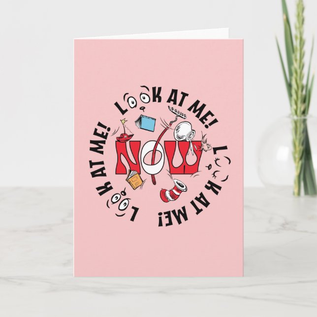 Cartão Gato no Chapéu | Olhe Para Mim! Olhe Para Mim! (Frente)