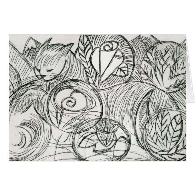 Cartão Gato no Dreamtime (Frente Horizontal)