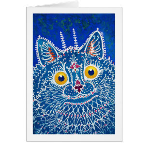 Cartão Gato no estilo gótico, Louis Wain
