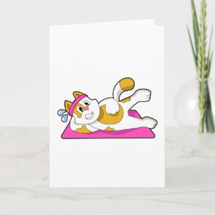 Cartão Gato no exercício de alongamento de Yoga