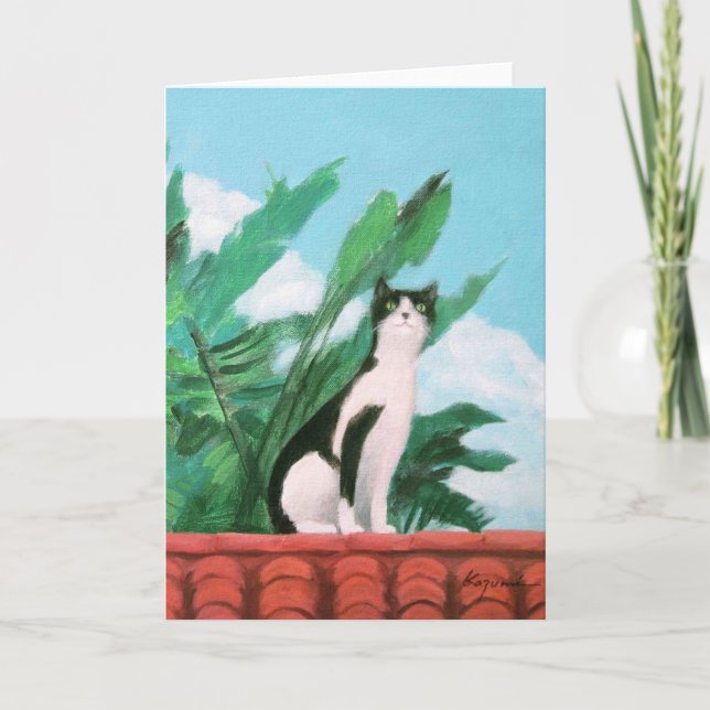 Cartão Gato no Telhado (Frente)