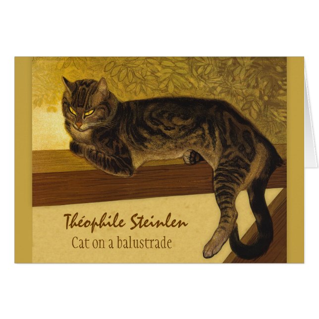 Cartão Gato num balustrado CC0575 Théophile Steinlen (Frente Horizontal)