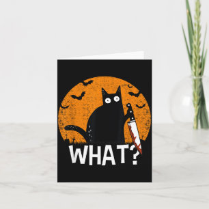 Cartão Gato O que_ Engraçado Gato Preto Gato Assassinato
