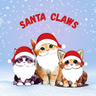Cartão Gato Papai Noel