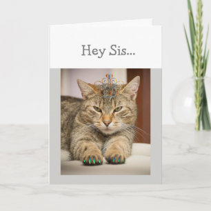 Cartão Gato Parecendo Uma Boa Irmã, Festa De Aniversári