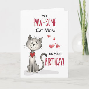 Cartão Gato Pawsome Pet Mãe Noite Engraçado