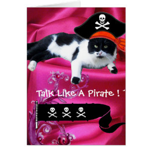 Cartão GATO PIRATA, Dia de Falar Como um Pirata
