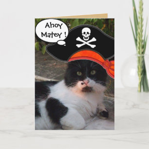 CARTÃO GATO PIRATA E MAPAS DO TESOURO DE PIRATAS ANTIGOS