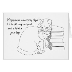 Cartão Gato Precioso com Livros