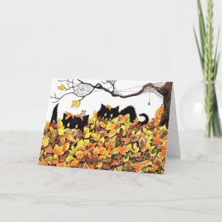 Cartão Gato Preto a espreitar para te desejar um Feliz Di