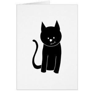 Cartão Gato preto bonito