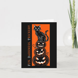 Cartão Gato Preto de Halloween _ Diversão Escuridão Trave