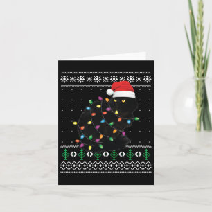 Cartão Gato Preto de Natal Feio Doce Engraçado Papais noe