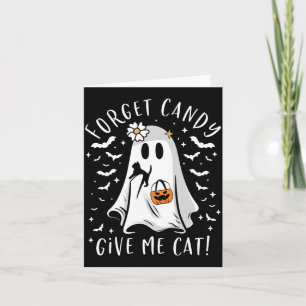 Cartão Gato Preto Fantasma Boo Engraçado Esquece Doce Dê