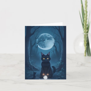 Cartão Gato Preto Floresta Assustadora Cristal Branco Bri