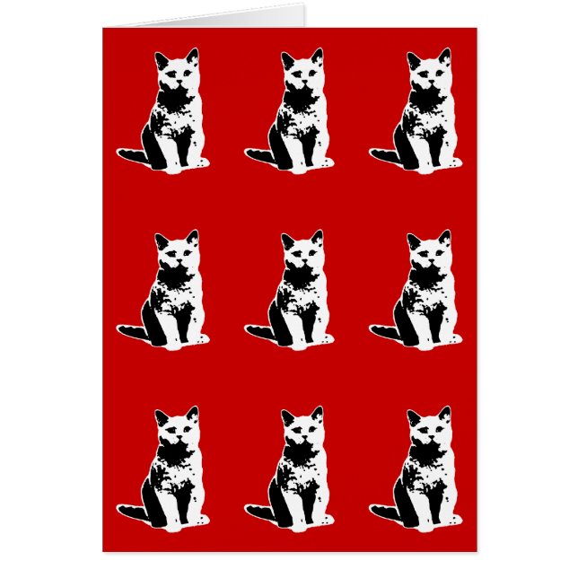 Cartão gato preto giro com padronização (Frente)