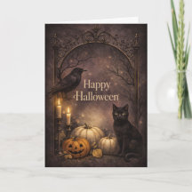 Gato Preto Gótico de Halloween