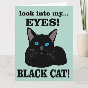 Cartão Gato Preto Kitty Aniversário Gato Preto