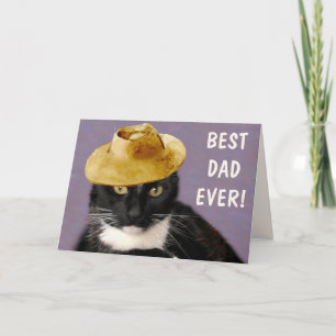 Cartão Gato Preto Melhor Pai do Mundo Dia dos Pais