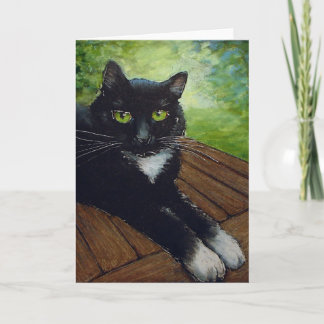 Cartão Gato preto - por Lora Shelley