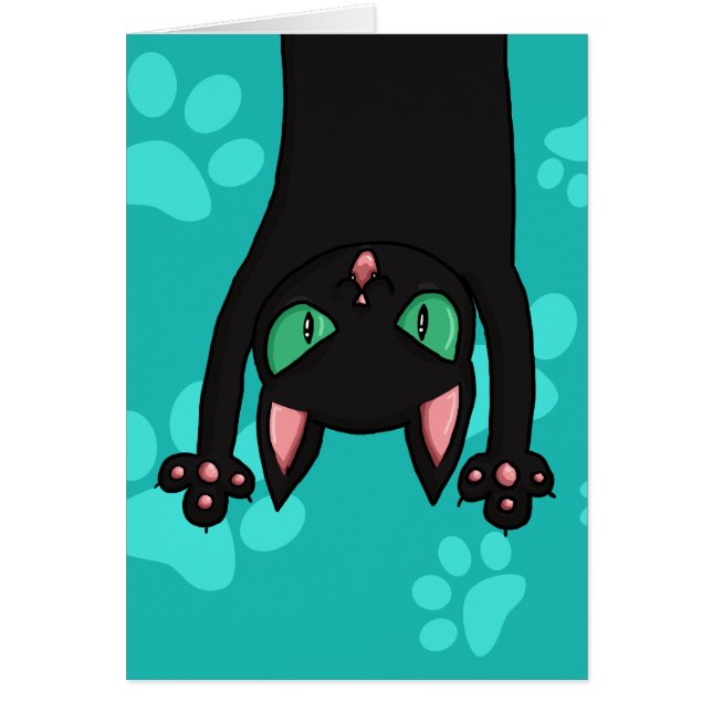 Cartão Gato preto que salta (Frente)