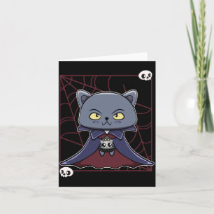 Cartão Gato Preto Vampiro Drácula e Item de Monstro Para