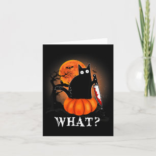 Cartão Gato Qual Halloween Assustador Fantasia de Gato Pr