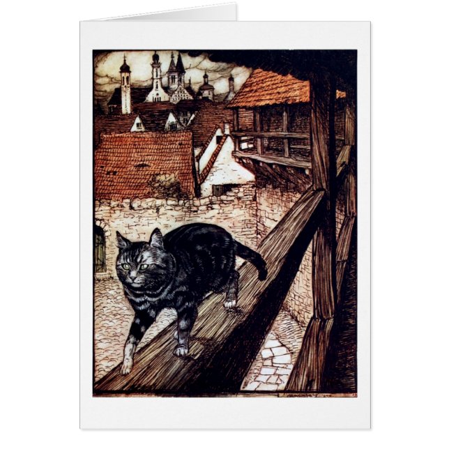 Cartão Gato que anda em uns trilhos (Frente)