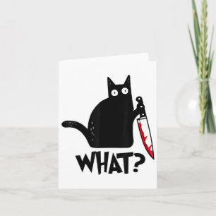 Cartão Gato Que Gato Negro Engraçado, Gato Assassino Com