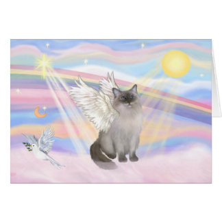 Cartão Gato Ragdoll (Ponto Azul) Anjo - Nuvens