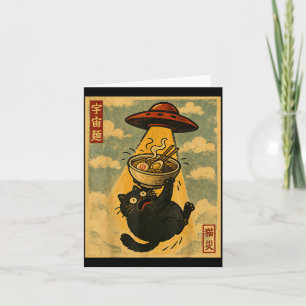 Cartão Gato Ramen Engraçado Anime Japonês Ufo Homens Mulh