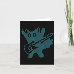 Cartão Gato Rockstar Tocando Guitarra Elétrica Gato Engra