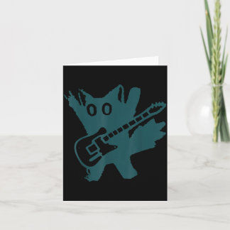 Cartão Gato Rockstar Tocando Guitarra Elétrica Gato Engra