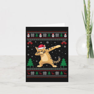 Cartão Gato Savannah Dabbing Chapéu de Papai Noel Meninos