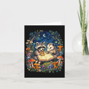 Cartão Gato selvagem divertido cottagecore fairycore
