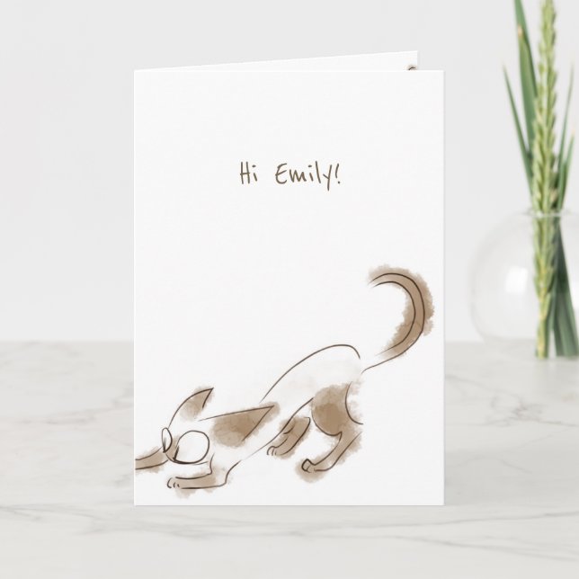 Cartão Gato siamês gatinho Art Aniversário card (Frente)
