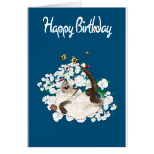 Cartão Gato Siamês Repleto