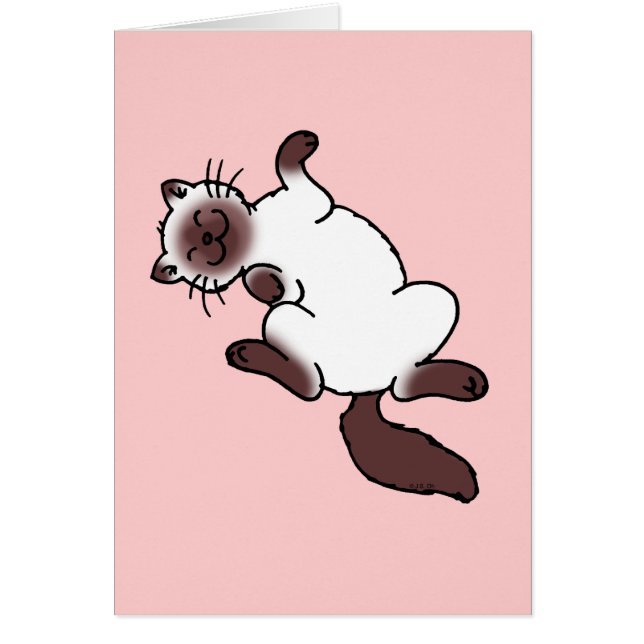 Cartão Gato Siamese do ponto bonito do chocolate (Frente)