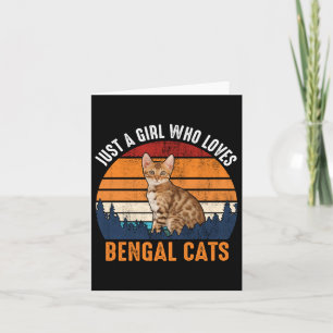 Cartão Gato - Só Uma Menina Que Adora Gatos Bengalados - 
