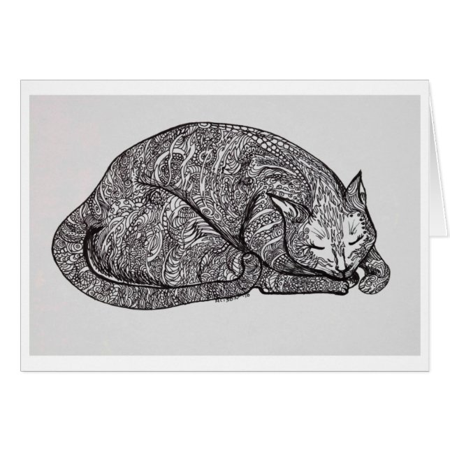 Cartão gato sonolento (Frente Horizontal)