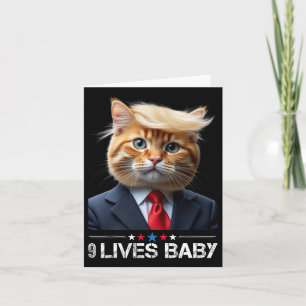 Cartão Gato Trump 9 Vidas Bebê Divertido Vote Em Trump Ga