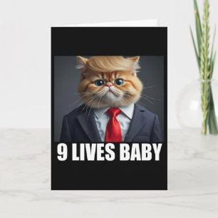 Cartão Gato Trump 9 Vidas Por Trump 2024 Vitória Vencedor
