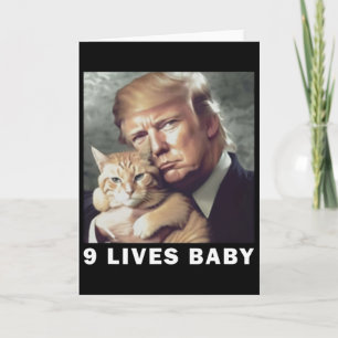 Cartão Gato Trump 9 Vidas Por Trump 2024 Vitória Vencedor