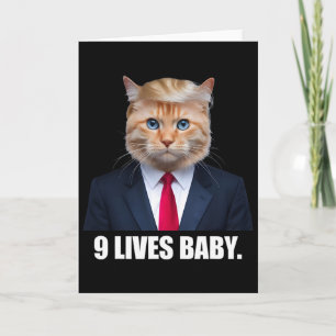 Cartão Gato Trump 9 Vidas Por Trump 2024 Vitória Vencedor