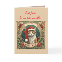 Gato Usando Um Chapéu de Papai Noel Merry Christma
