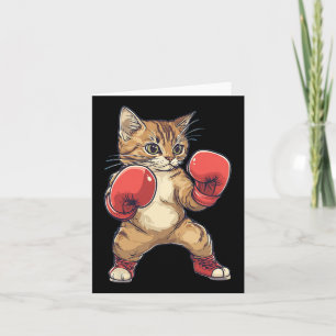Cartão Gato Vestido Como Um Boxer Engraçado Homens Boxand
