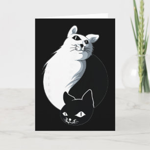 Cartão Gato Yoga Ying Yang