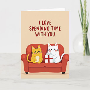 Cartão Gatos Amam Tempo Juntos
